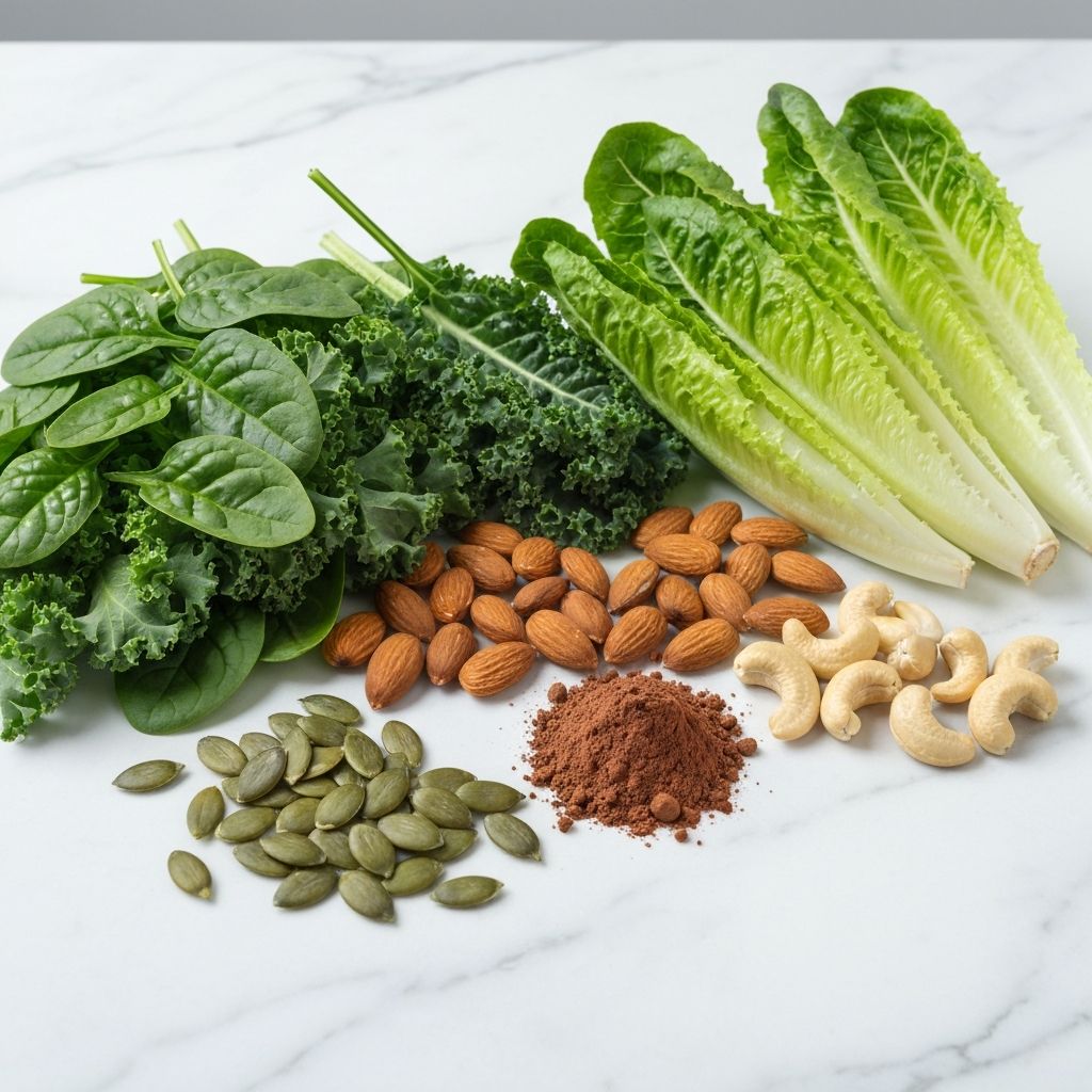 Magnesium-rich foods like leafy greens